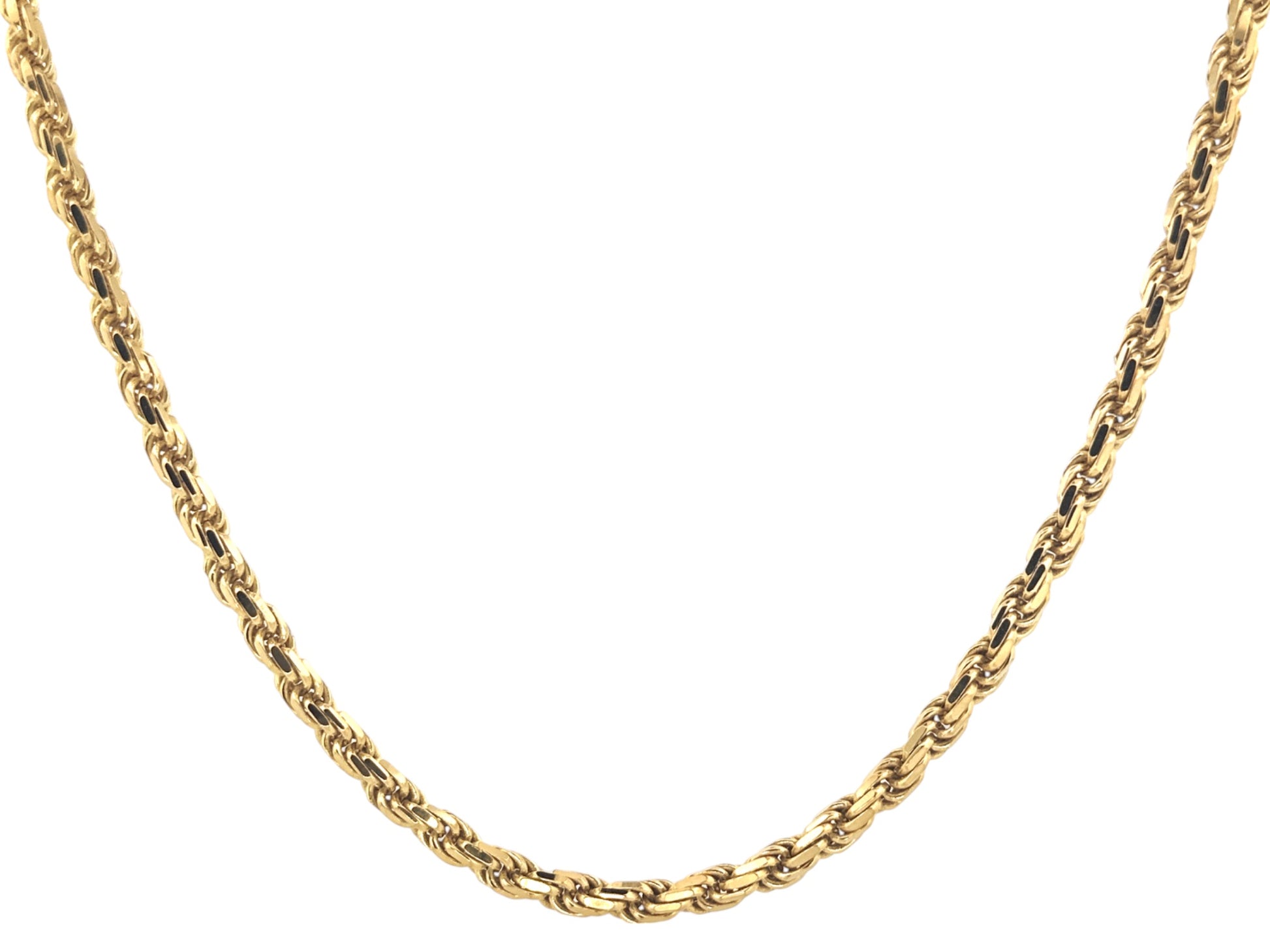 10K Gold Vermeil Diamond Cut Rope Chain | 925 Stamped | Solid 925 Rope Chain | Lobster Lock | Gift-Ready Packaging