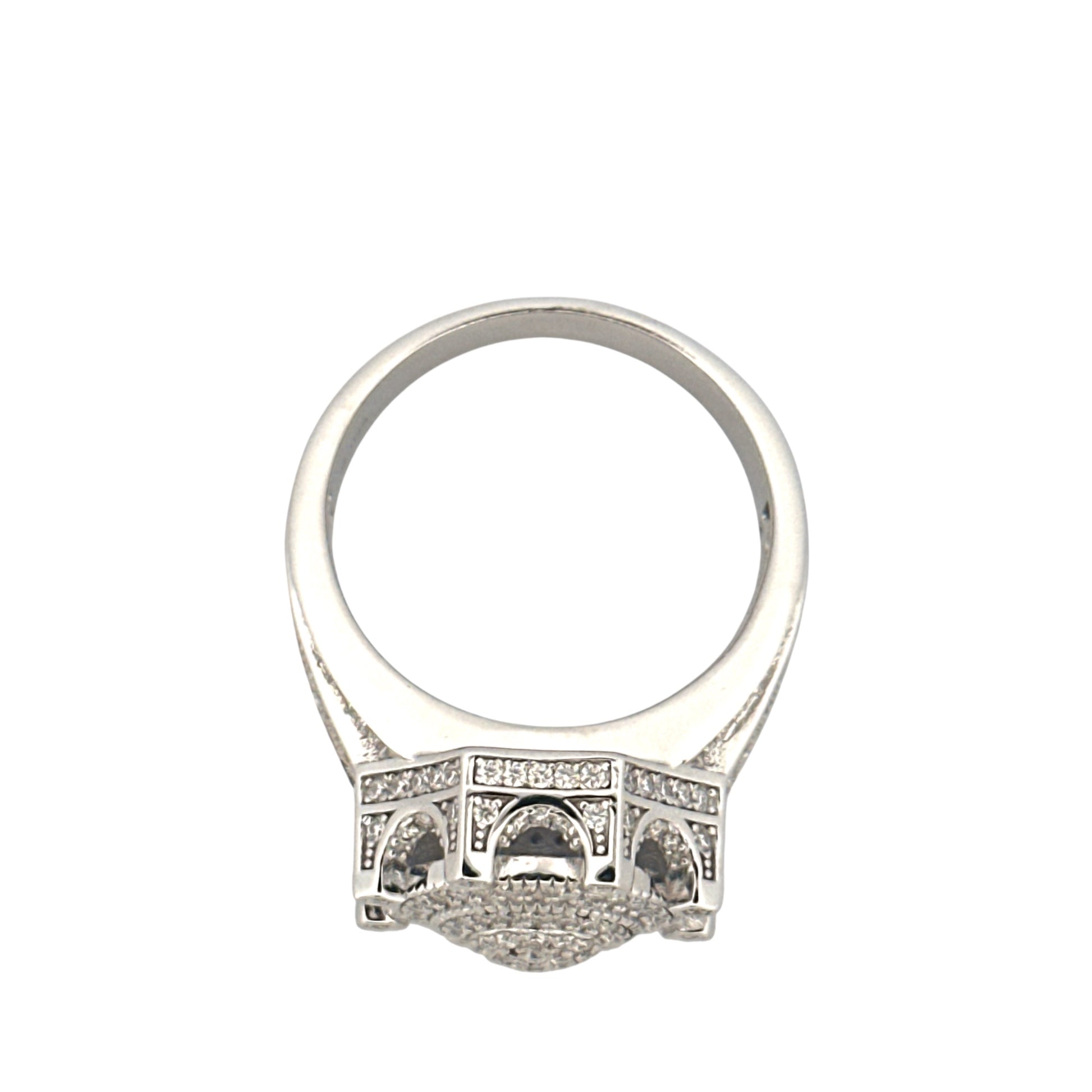 3 Carat VVS Moissanite Diamond Statement Ring – GRA Certified, Custom-Made Unisex Design, White Gold Vermeil