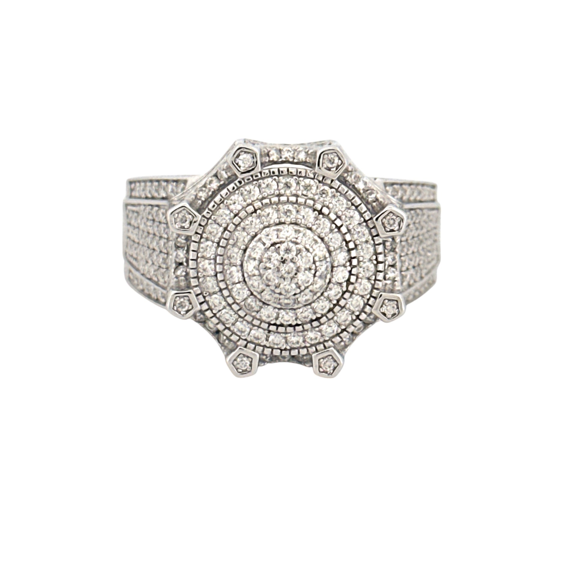 3 Carat VVS Moissanite Diamond Statement Ring – GRA Certified, Custom-Made Unisex Design, White Gold Vermeil