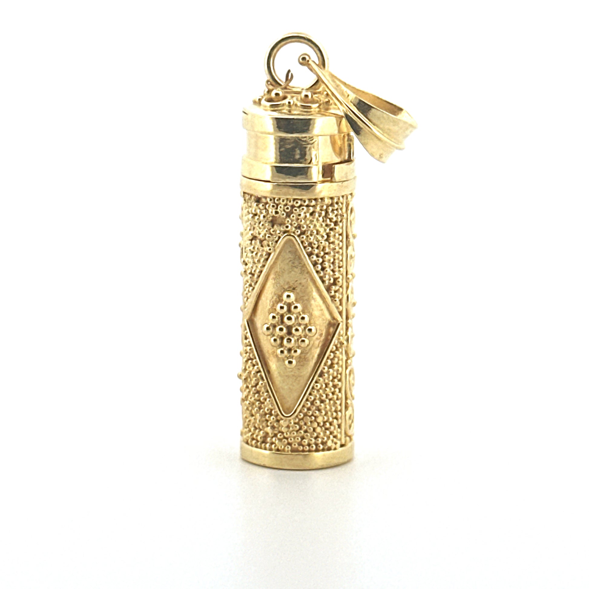 Urn Pendant for Ashes – Hand Carved Memorial Jewelry in 14K Yellow, White, or Rose Gold Vermeil