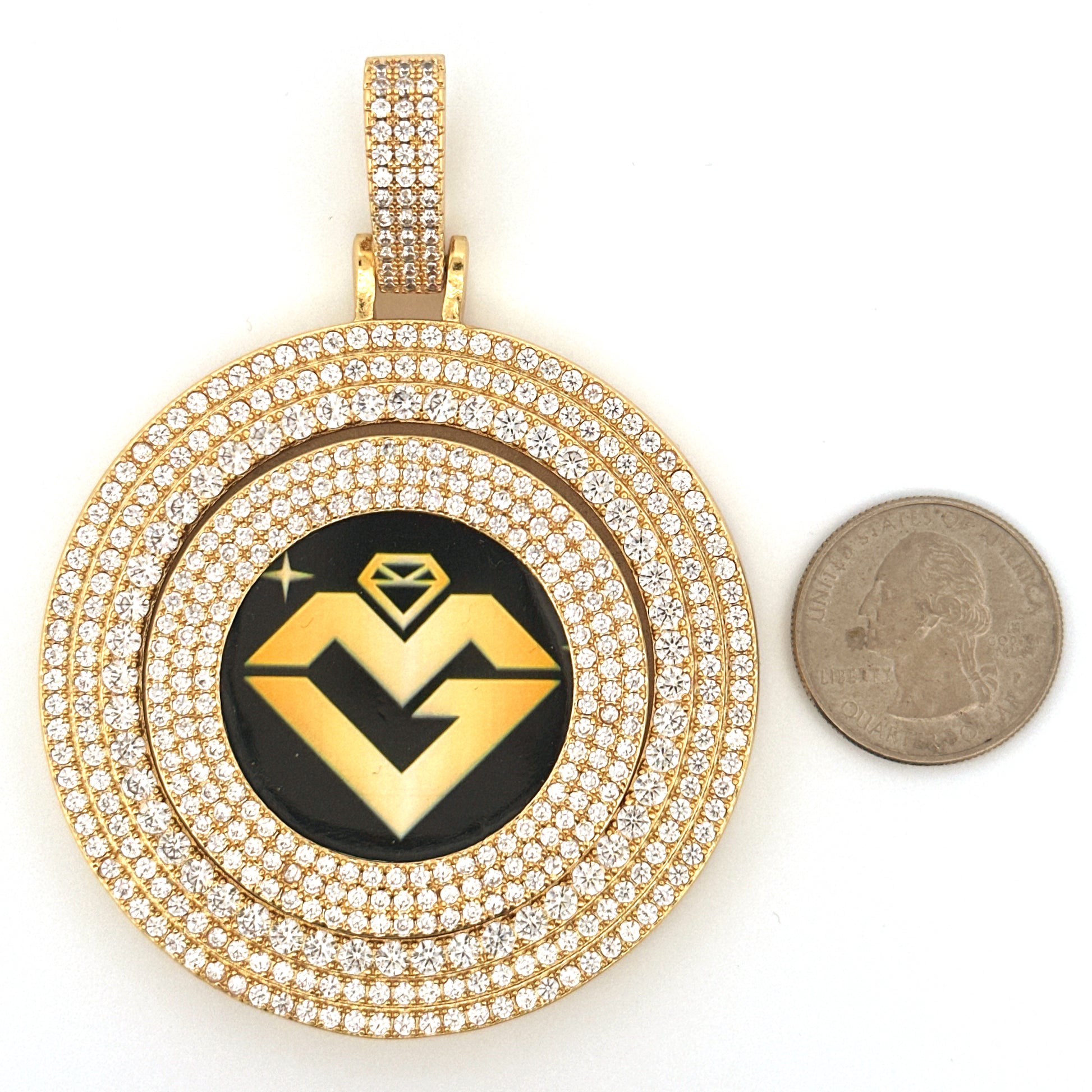 Spinning Memory Photo Pendant, Personalized Tribute, Rotating Design, Memory Charm