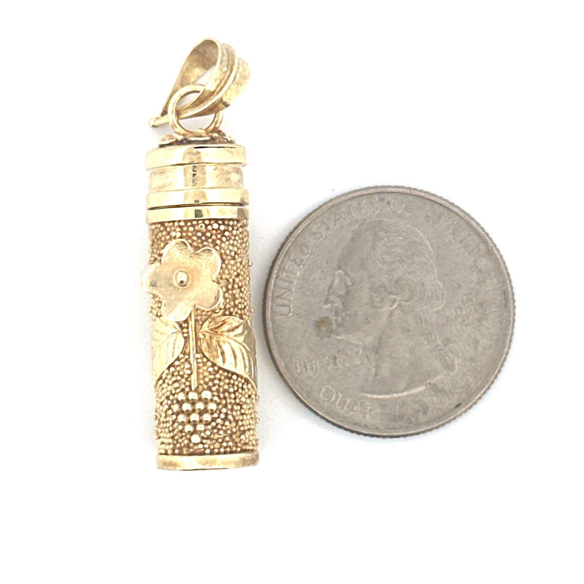Urn Pendant for Ashes – Hand Carved Memorial Jewelry in 14K Yellow, White, or Rose Gold Vermeil