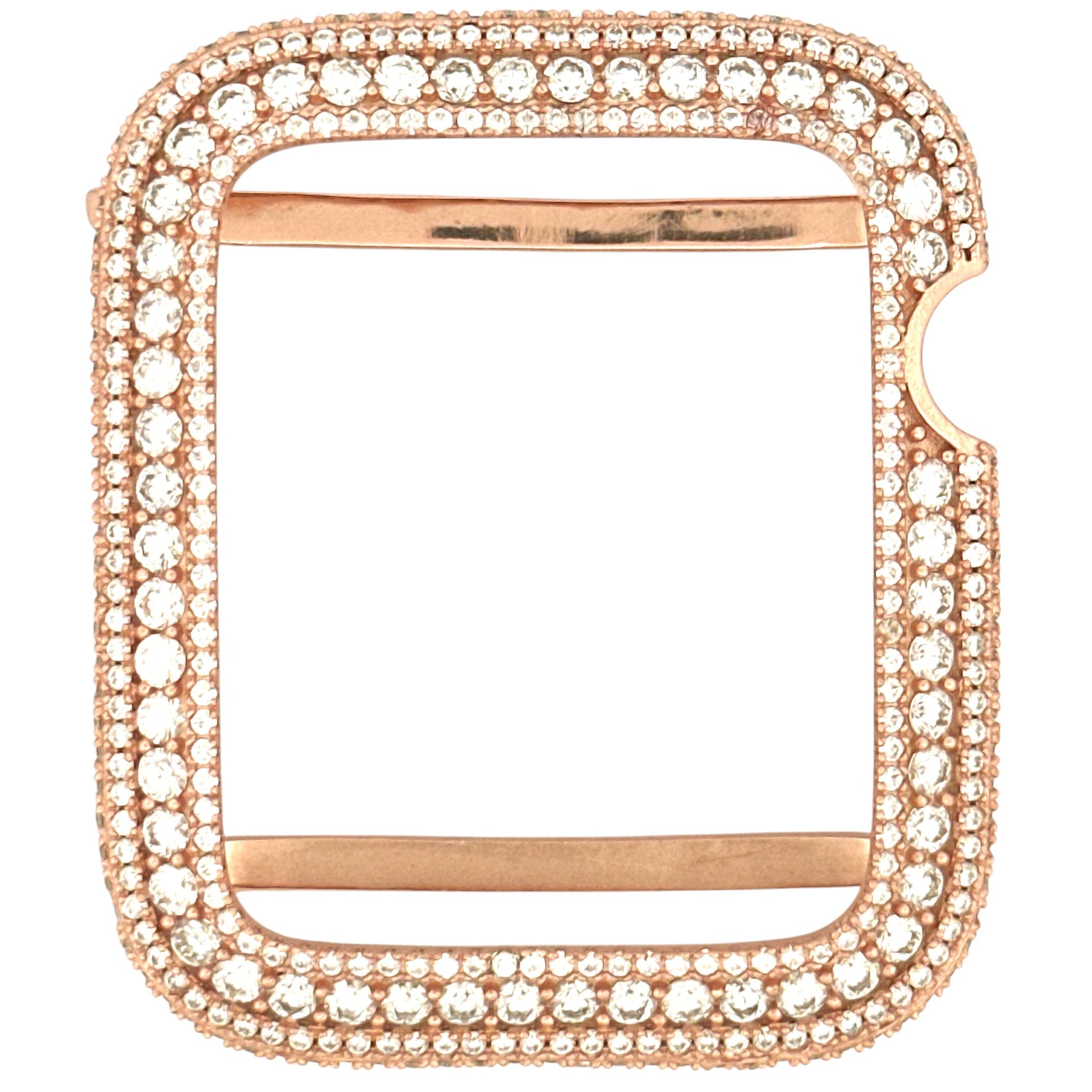 Diamond Apple Watch Bezel, 100% Passes Diamond Testers, 45mm, Rose Gold Vermeil