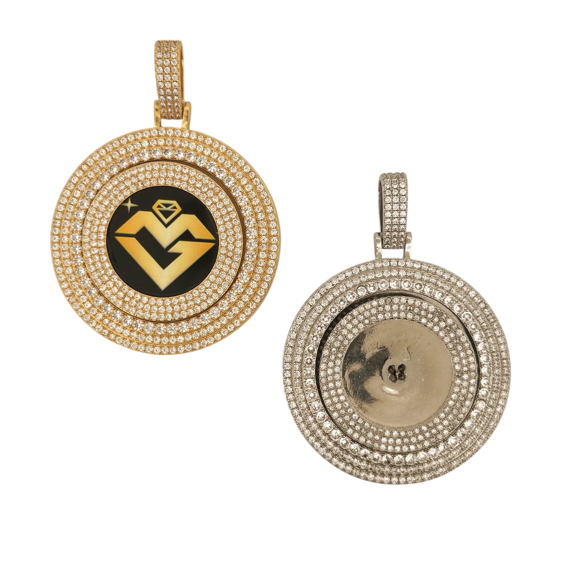 Spinning Memory Photo Pendant, Personalized Tribute, Rotating Design, Memory Charm