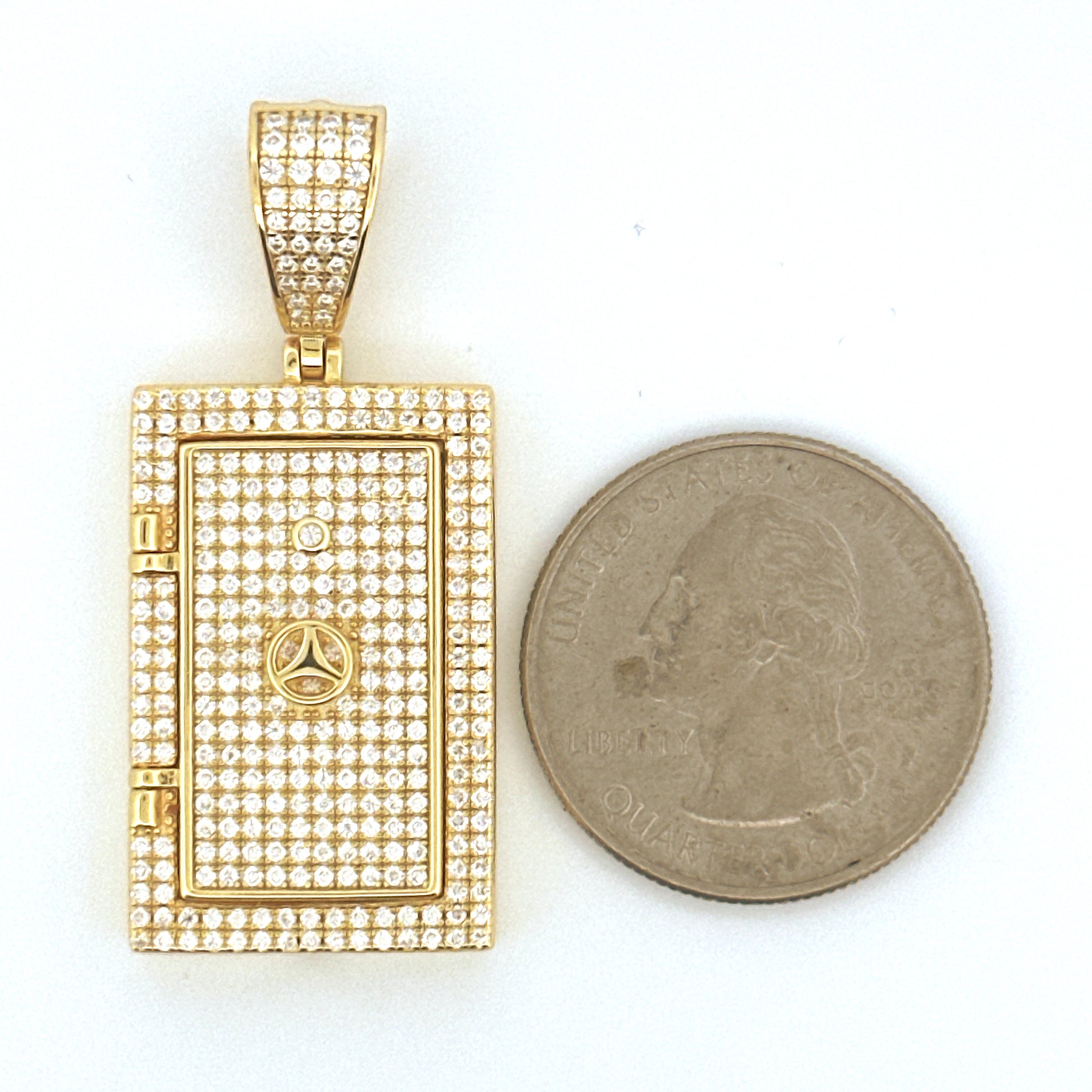 Vault Locket Urn Pendant –  Gold Memorial Cremation Jewelry to hold Ashes, Ash Holder, Keepsake Urn Pendant