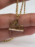 Load image into Gallery viewer, 10k solid gold #1 Aunt pendant, gift for the best aunt ever
