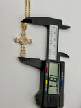 Load image into Gallery viewer, 10k solid gold cross pendant, Genuine Swarovski Crystals, Best gift unisex, Free Appraisal
