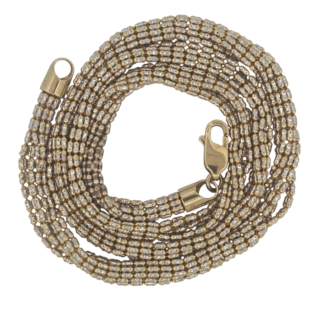 10K Solid Gold Two-Tone Ice Chain | Diamond Cut Multi-Layer Design | Real Yellow Gold | Free Appraisal | Royal Luxury Custom Made