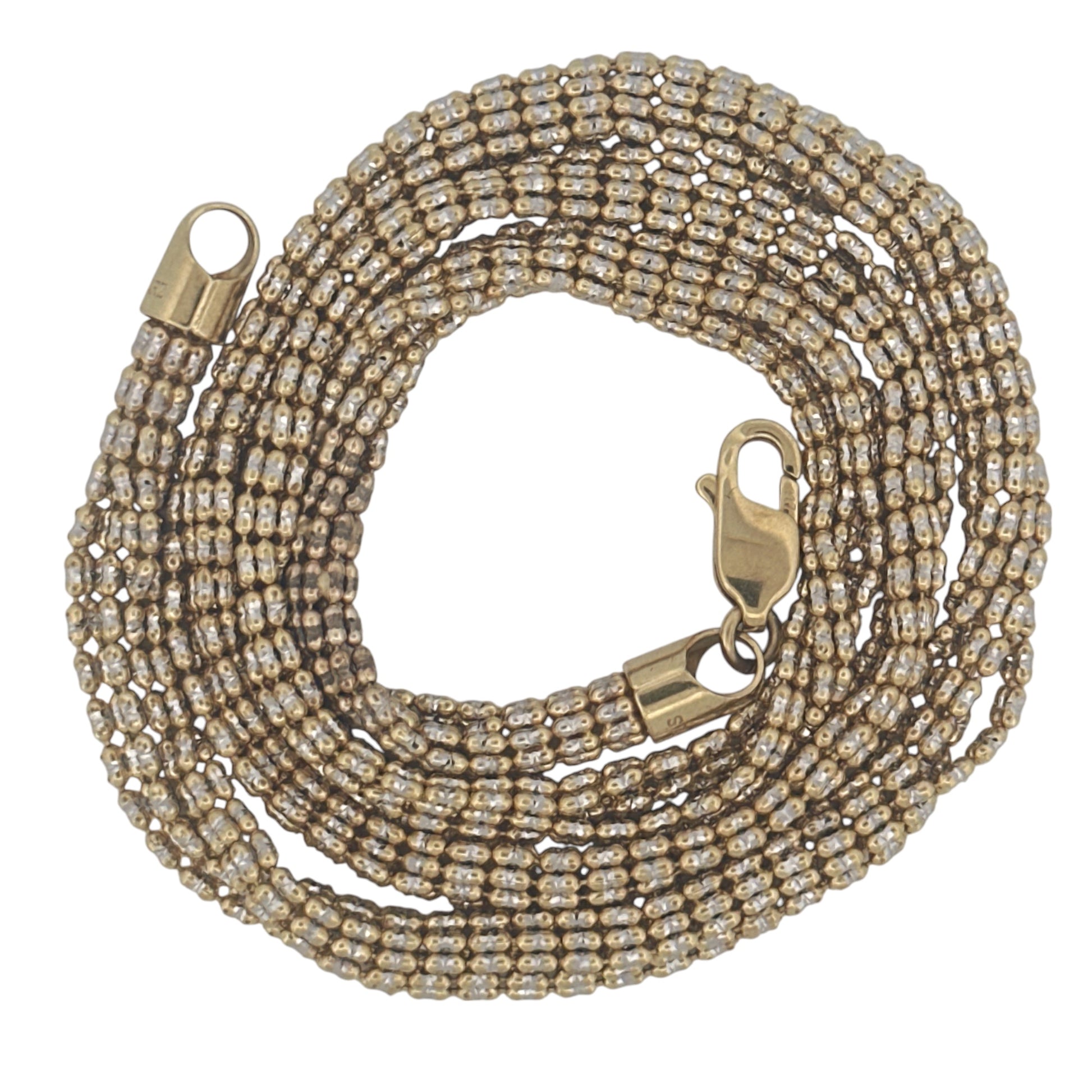 10K Solid Gold Two-Tone Ice Chain | Diamond Cut Multi-Layer Design | Real Yellow Gold | Free Appraisal | Royal Luxury Custom Made