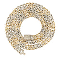 Two-Tone Cuban Link Chain | VVS Moissanite Diamonds | GRA Certified | 925 Silver with 10K Gold Vermeil | Gift-Ready | Passes Diamond Tester