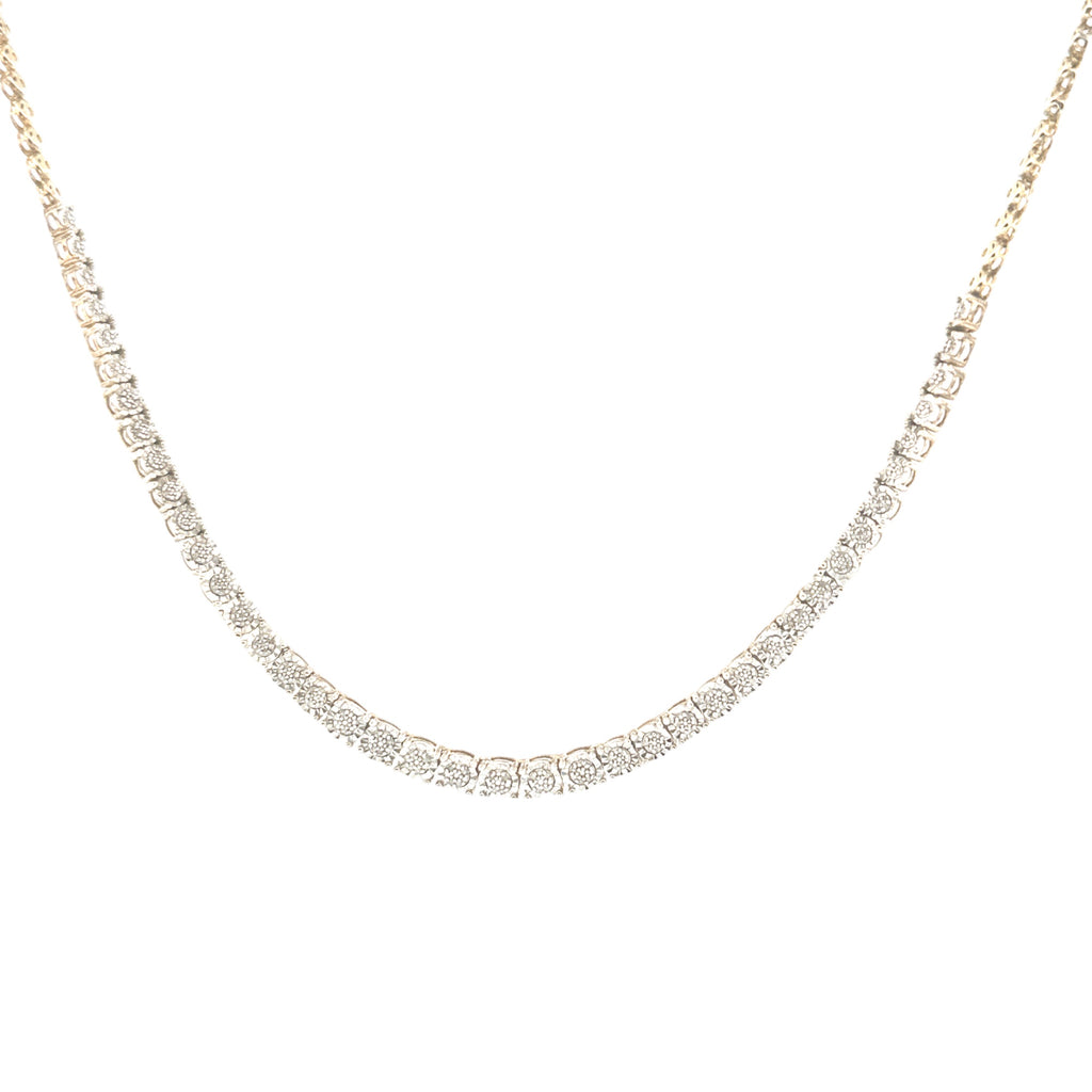 Genuine Diamond Tennis Chain, Half Way Luxury Elegant Diamond Chain For Her, 1/3Cttw Diamond Chain