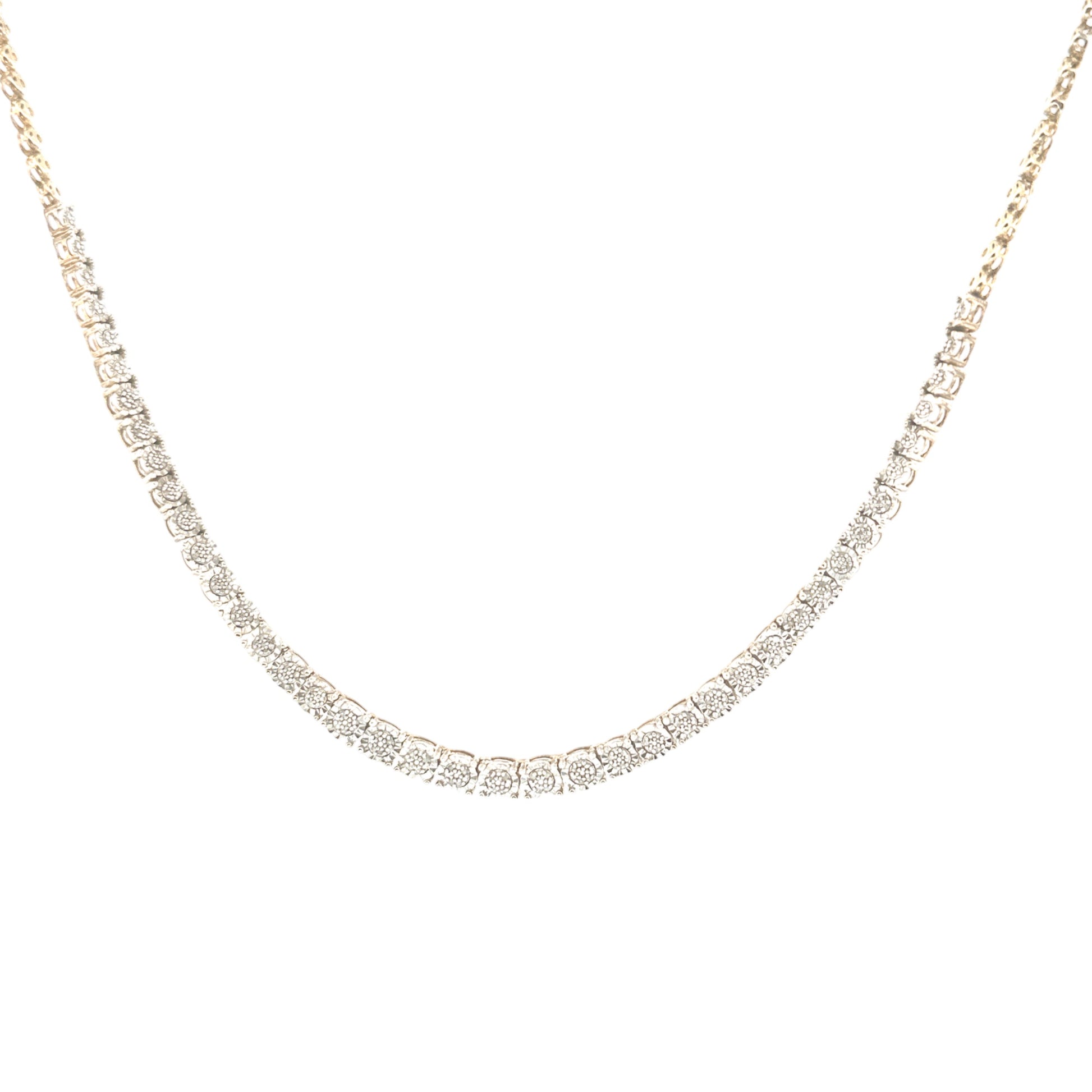 Genuine Diamond Tennis Chain, Half Way Luxury Elegant Diamond Chain For Her, 1/3Cttw Diamond Chain