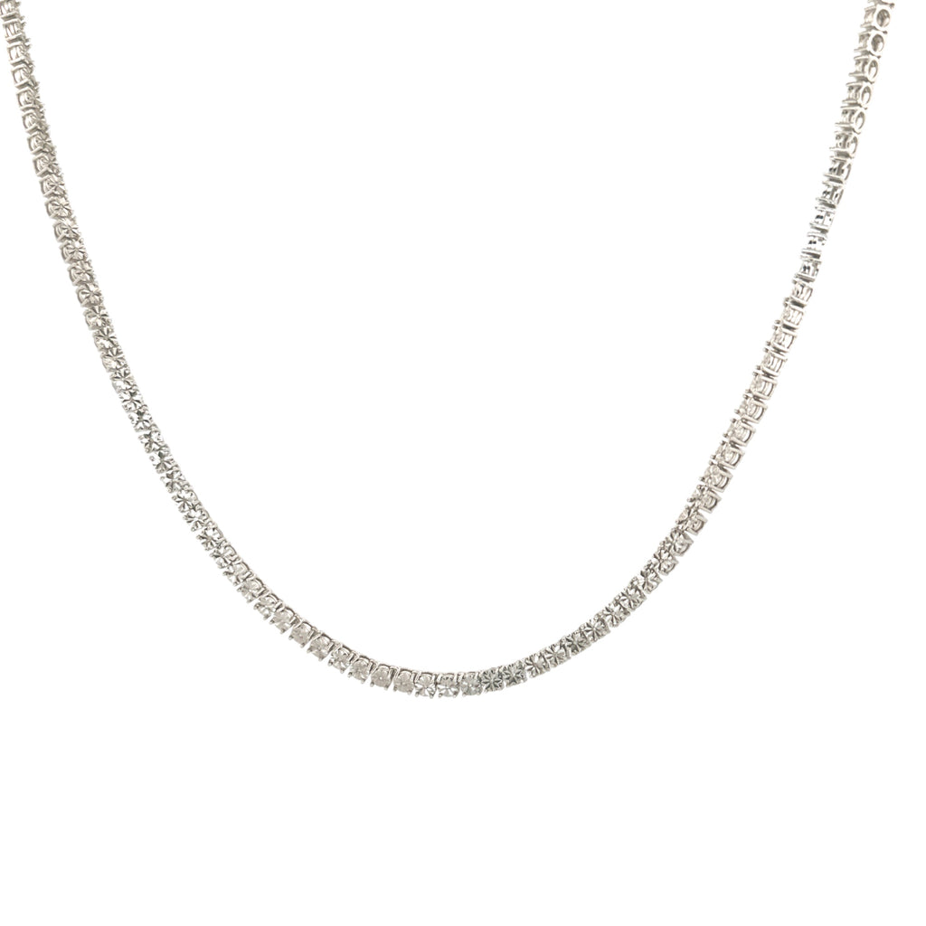 Real Diamond Tennis Chain, Iced Out Natural Diamond Tennis Necklace for Him/Her, 1 Cttw Genuine Diamonds