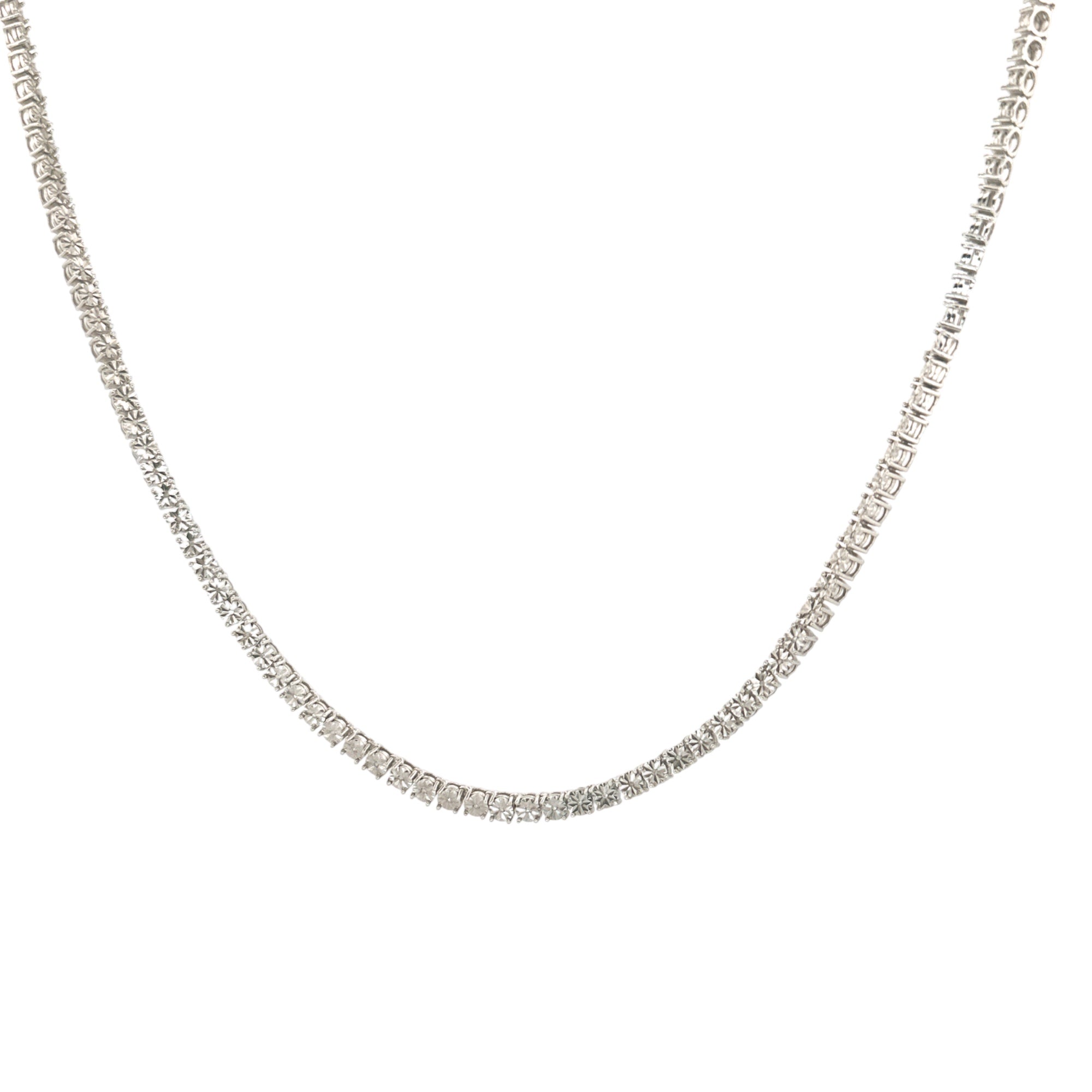 Real Diamond Tennis Chain, Iced Out Natural Diamond Tennis Necklace for Him/Her, 1 Cttw Genuine Diamonds