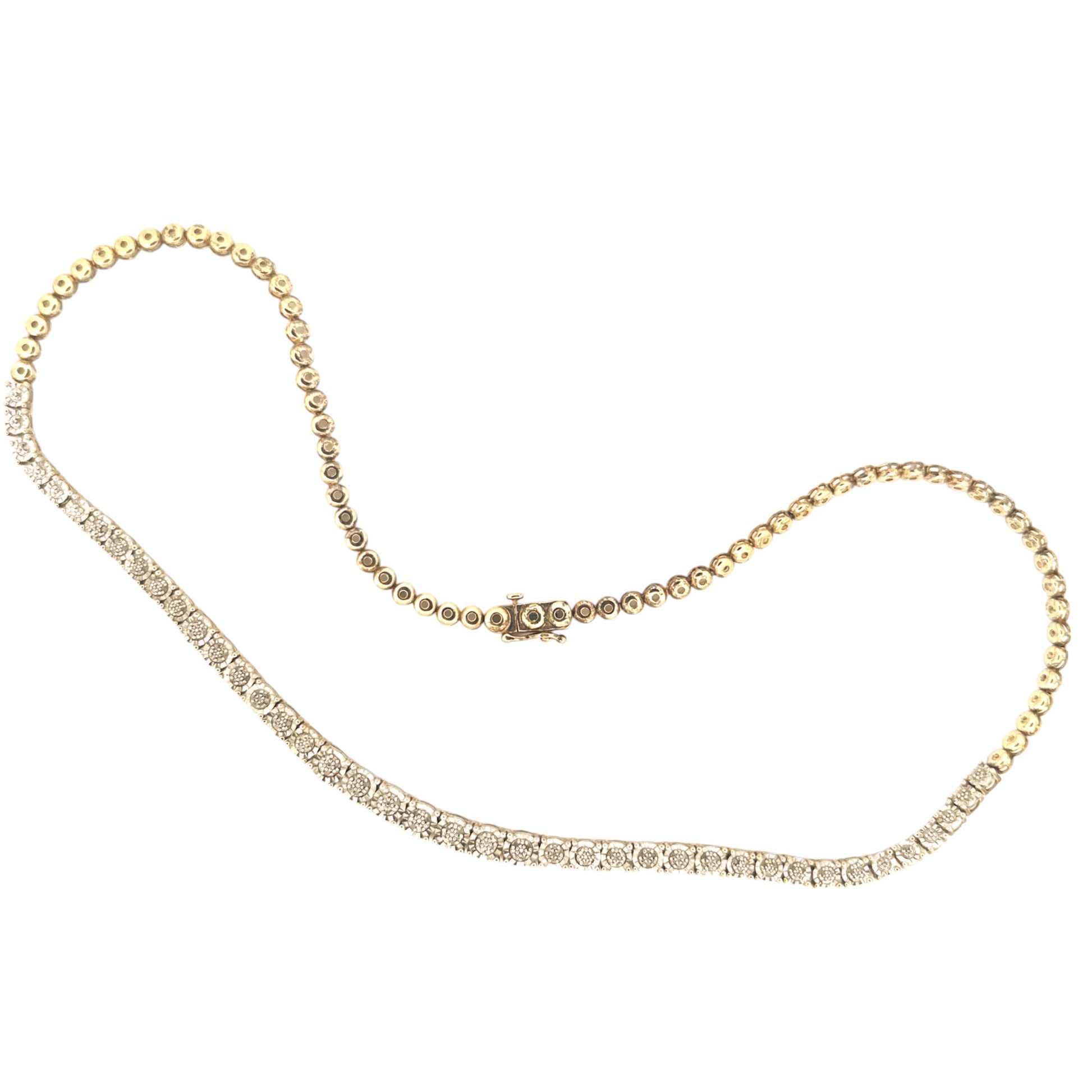 Genuine Diamond Tennis Chain, Half Way Luxury Elegant Diamond Chain For Her, 1/3Cttw Diamond Chain