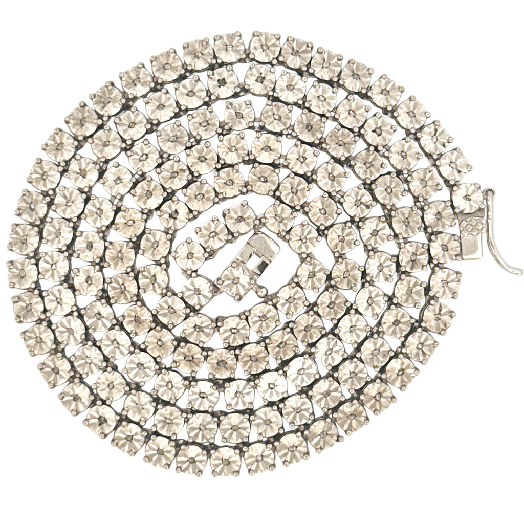 Real Diamond Tennis Chain, Iced Out Natural Diamond Tennis Necklace for Him/Her, 1 Cttw Genuine Diamonds
