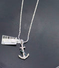 Load image into Gallery viewer, Real diamond custom made anchor cross pendant w/ rare blue natural diamonds, best gift, unisex
