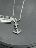 Load image into Gallery viewer, Real diamond custom made anchor cross pendant w/ rare blue natural diamonds, best gift, unisex
