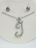 Load image into Gallery viewer, Personalized Initial Ornament, Initial and earring set, Affordable last minute gift idea, Ready to gift, VVS Swarovski crystal
