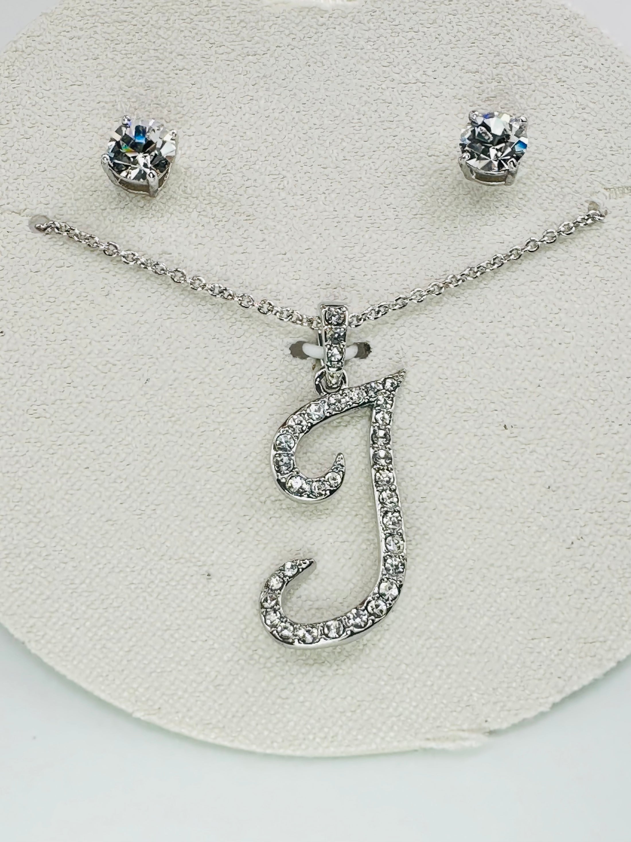 Personalized Initial Ornament, Initial and earring set, Affordable last minute gift idea, Ready to gift, VVS Swarovski crystal