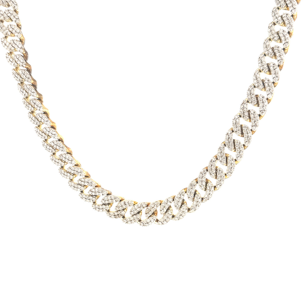 Cuban Link Chain for Men | Natural Diamond or VVS Moissanite | 10K Gold Vermeil over 925 Silver | Passes Diamond Tester | Gift-Ready