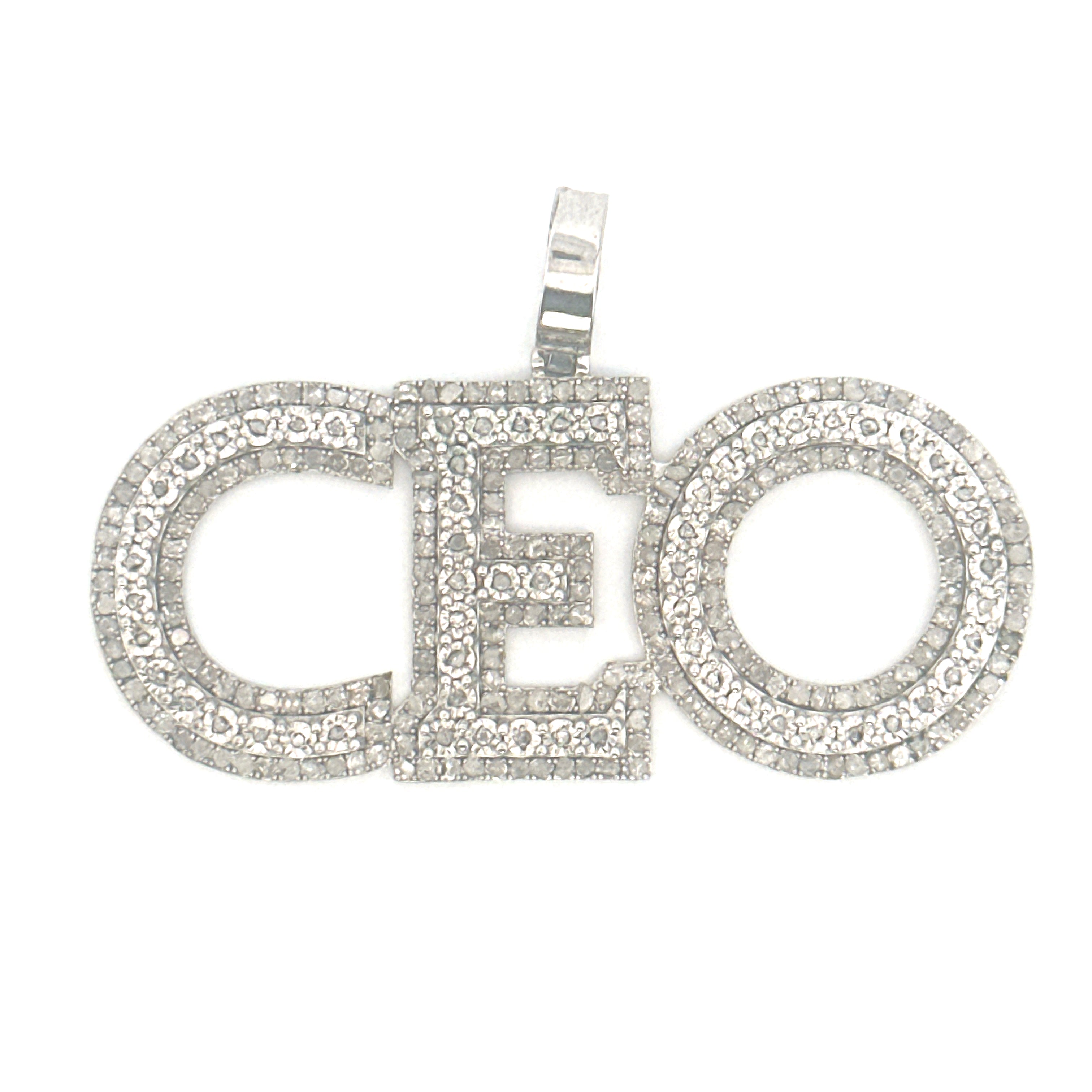 CEO Real Diamond Pendant with 1 CTTW Natural Diamonds – Custom Made Appraisal Included