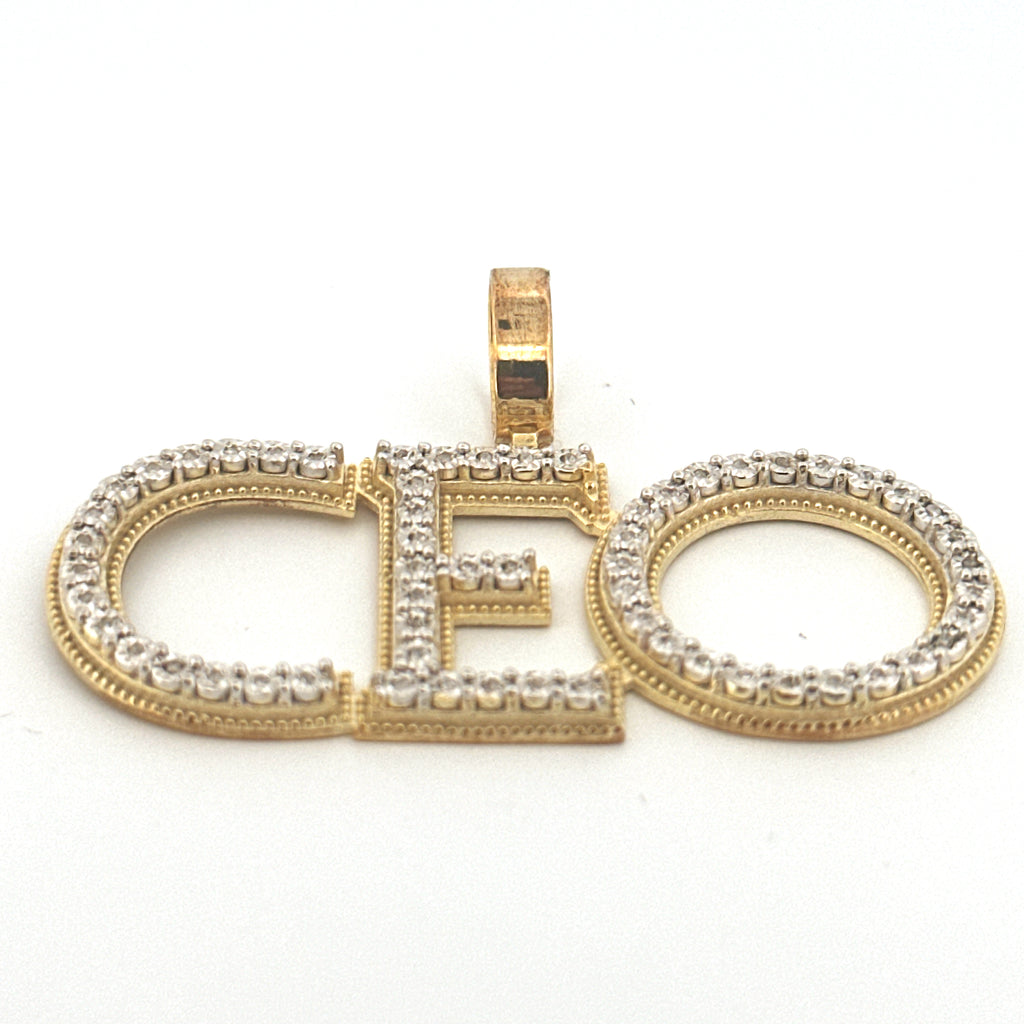CEO Real Diamond Pendant with 1 CTTW Natural Diamonds – Custom Made Appraisal Included
