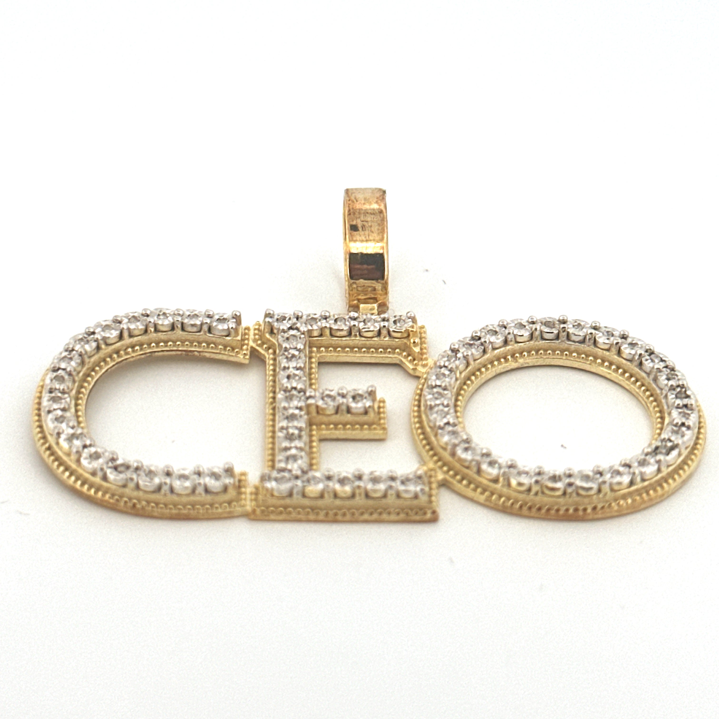 CEO Real Diamond Pendant with 1 CTTW Natural Diamonds – Custom Made Appraisal Included