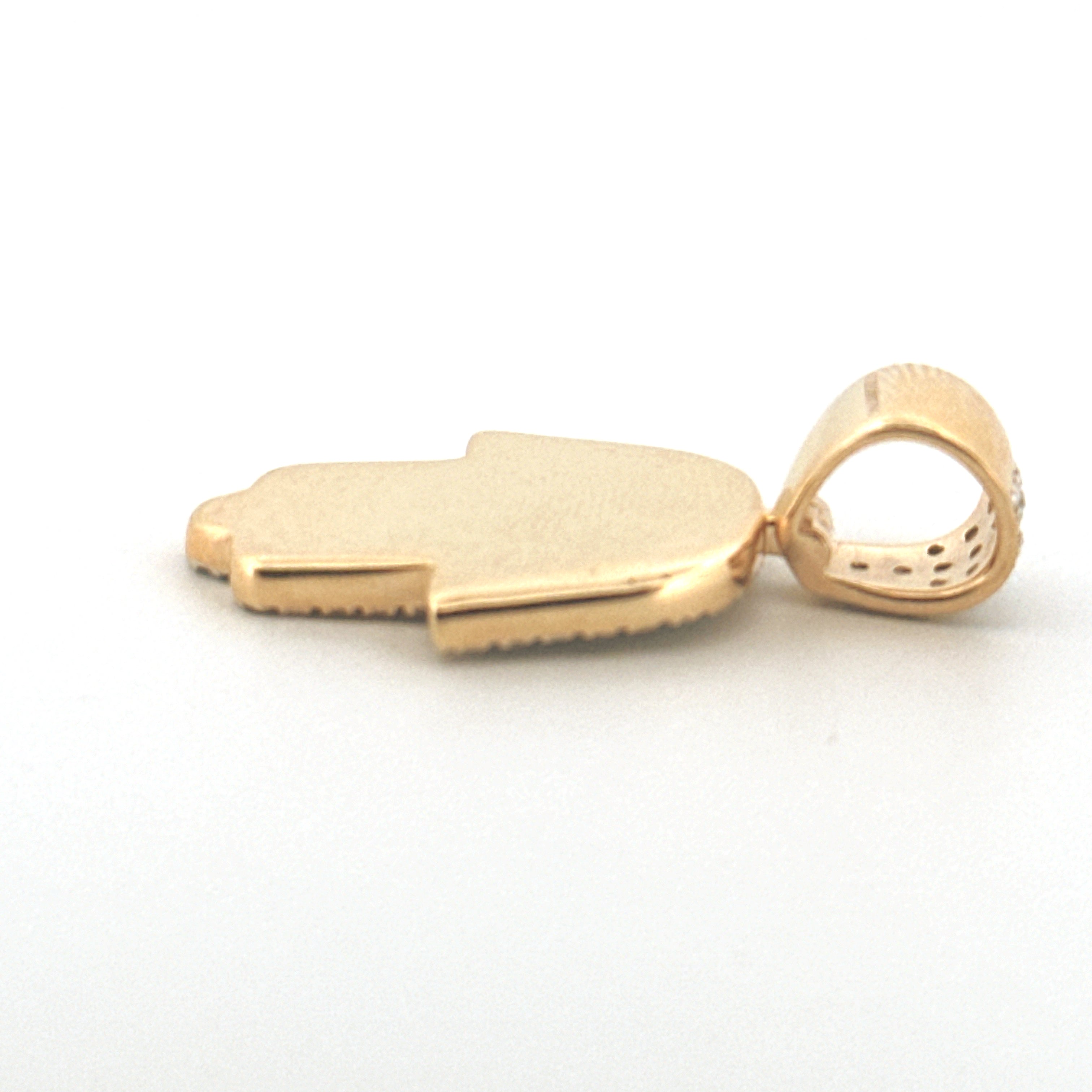 Natural Diamond Hamsa Evil Eye Pendant, Unisex Hamsa Hand Charm for Men & Women, Free Appraisal