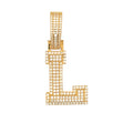 L Initial Diamond Pendant for Him/Her, VVS Moissanite Diamond Pendant,  L letter Initial Charm