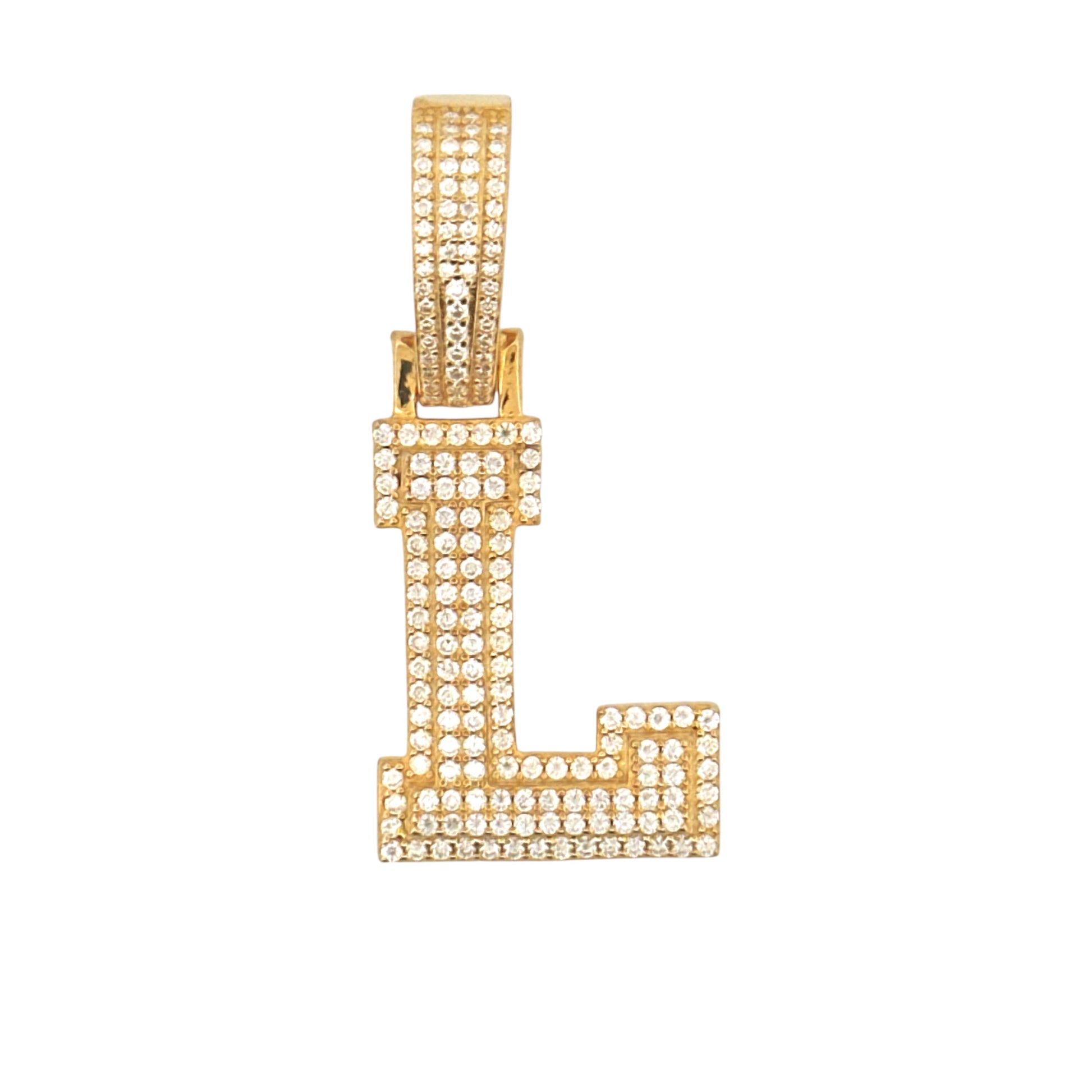 L Initial Diamond Pendant for Him/Her, VVS Moissanite Diamond Pendant,  L letter Initial Charm