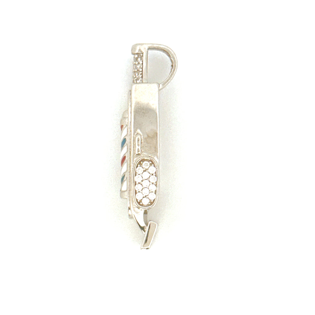Diamond Barber Trimmer Pendant, VVS Moissanite Diamond Barber Pendant, Custom Made Trimmer Charm For Barbers/ Hair Stylist, GRA Certified