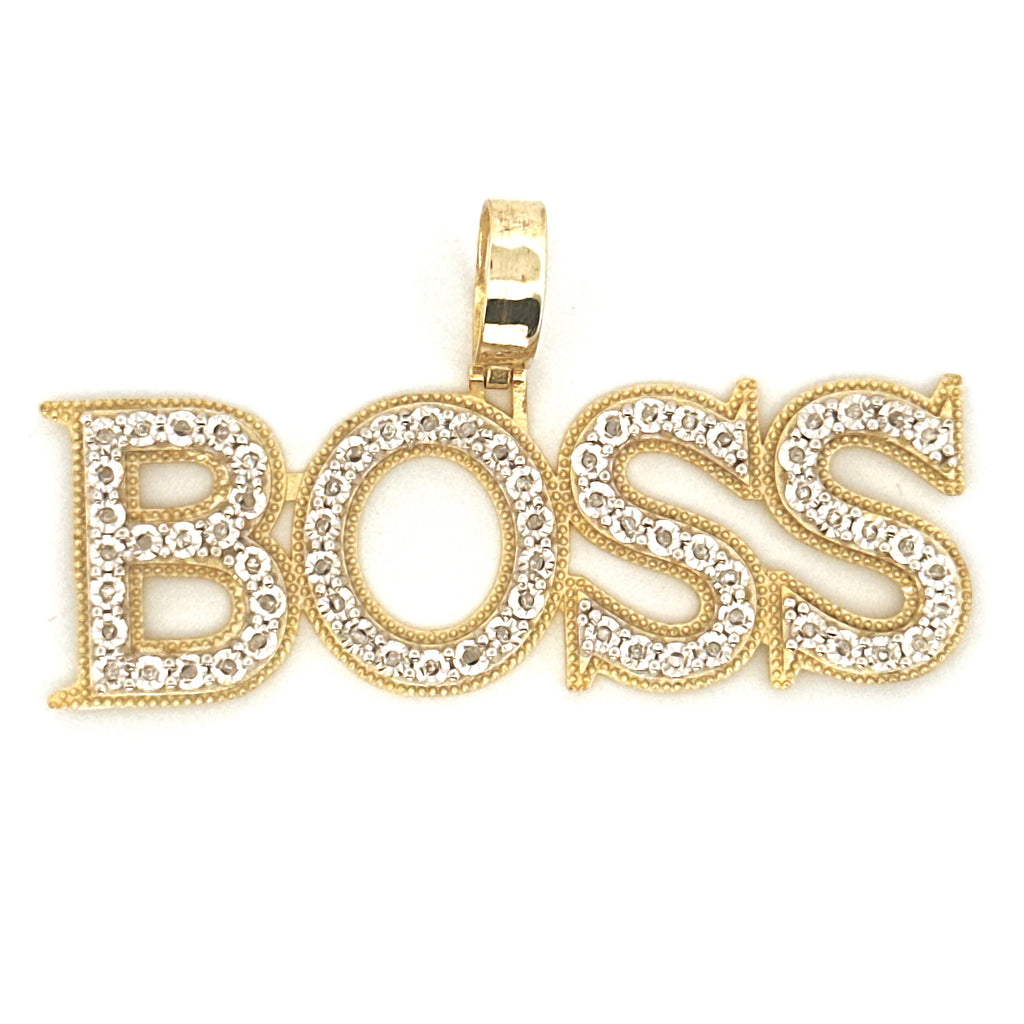 Real Diamond Boss Pendant, Gift for Him/Her, Custom Made BOSS Pendant, Earth Mined Diamond pendant