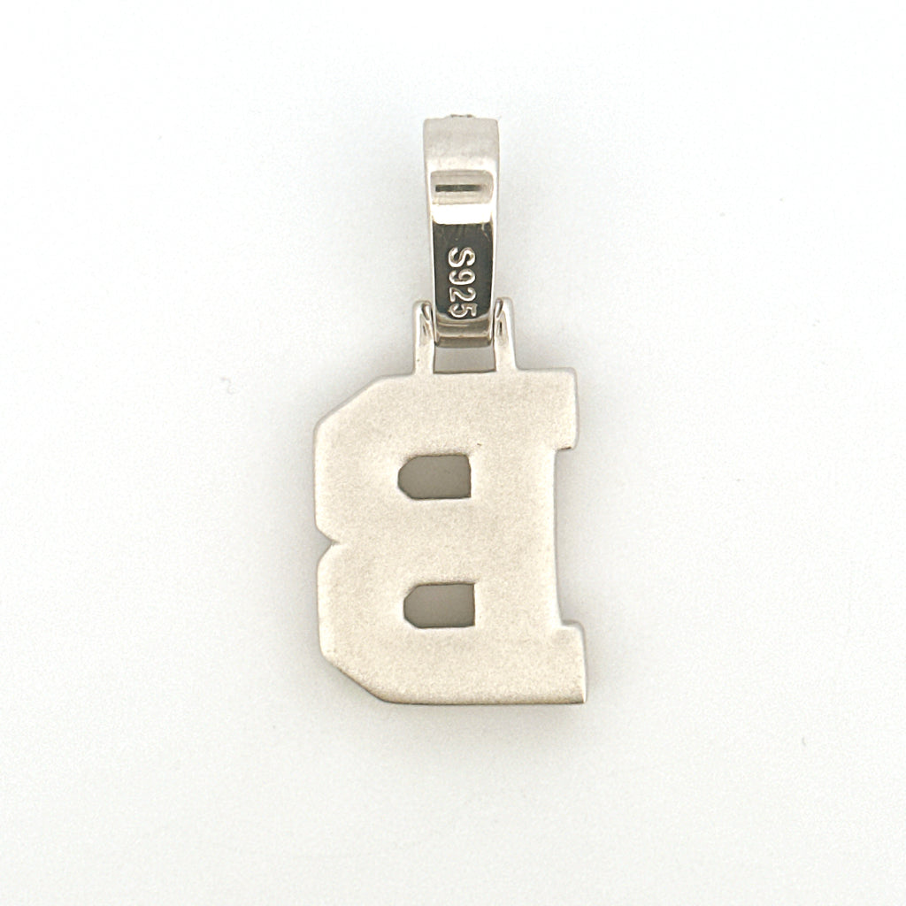B Letter Initial Diamond Pendant for Him/Her, Moissanite Diamond VVS B Initial Charm, Free Appraisal, Gift for Men/Women
