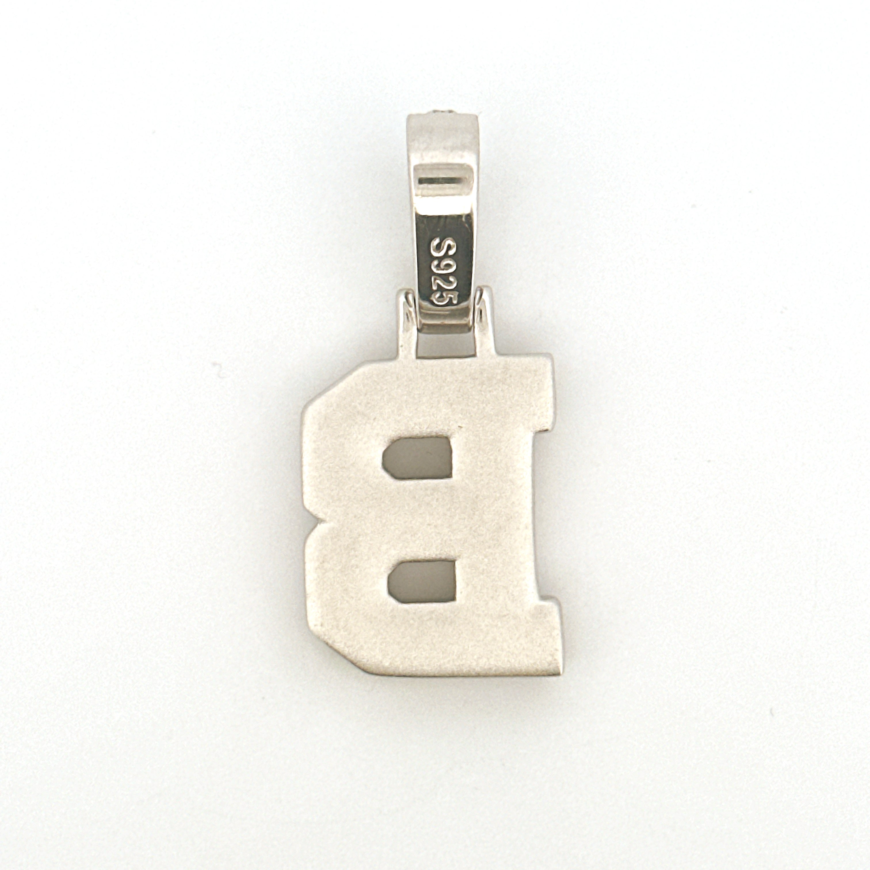 B Letter Initial Diamond Pendant for Him/Her, Moissanite Diamond VVS B Initial Charm, Free Appraisal, Gift for Men/Women