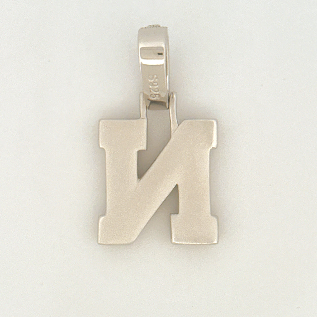 N Initial Diamond Pendant, Unisex N Letter Charm, VVS Moissanite Diamond, 100% Passes Diamond Tester
