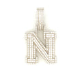 N Initial Diamond Pendant, Unisex N Letter Charm, VVS Moissanite Diamond, 100% Passes Diamond Tester