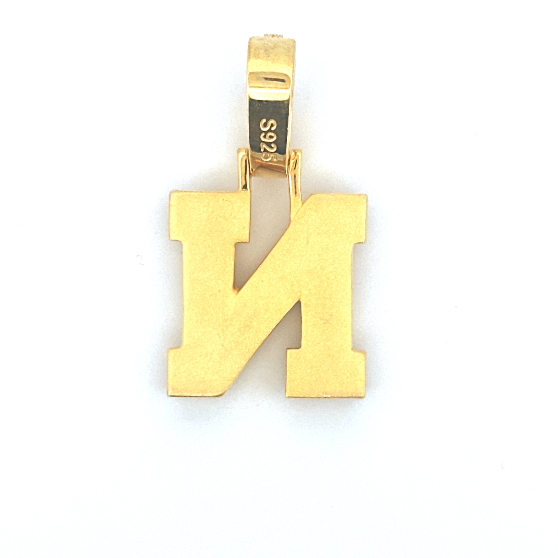 N Initial Diamond Pendant, Unisex N Letter Charm, VVS Moissanite Diamond, 100% Passes Diamond Tester