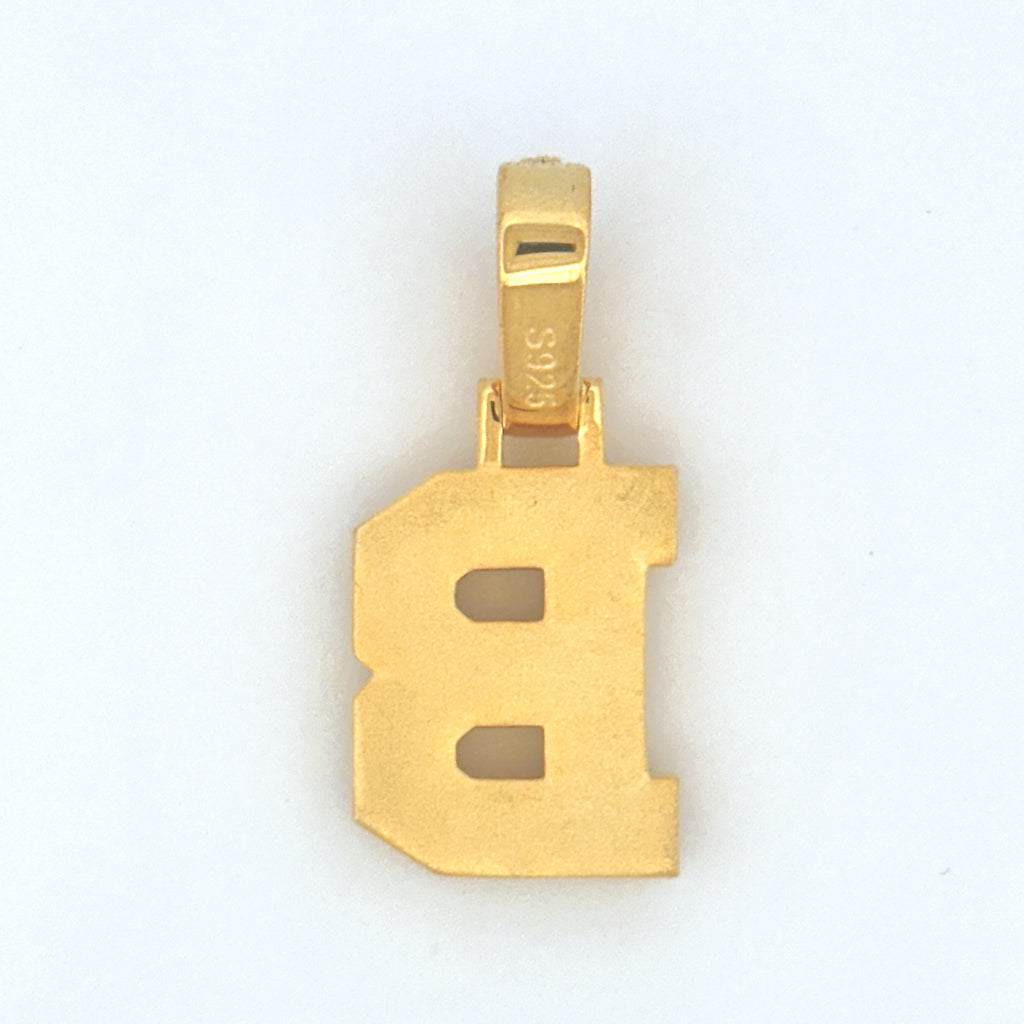 B Letter Initial Diamond Pendant for Him/Her, Moissanite Diamond VVS B Initial Charm, Free Appraisal, Gift for Men/Women