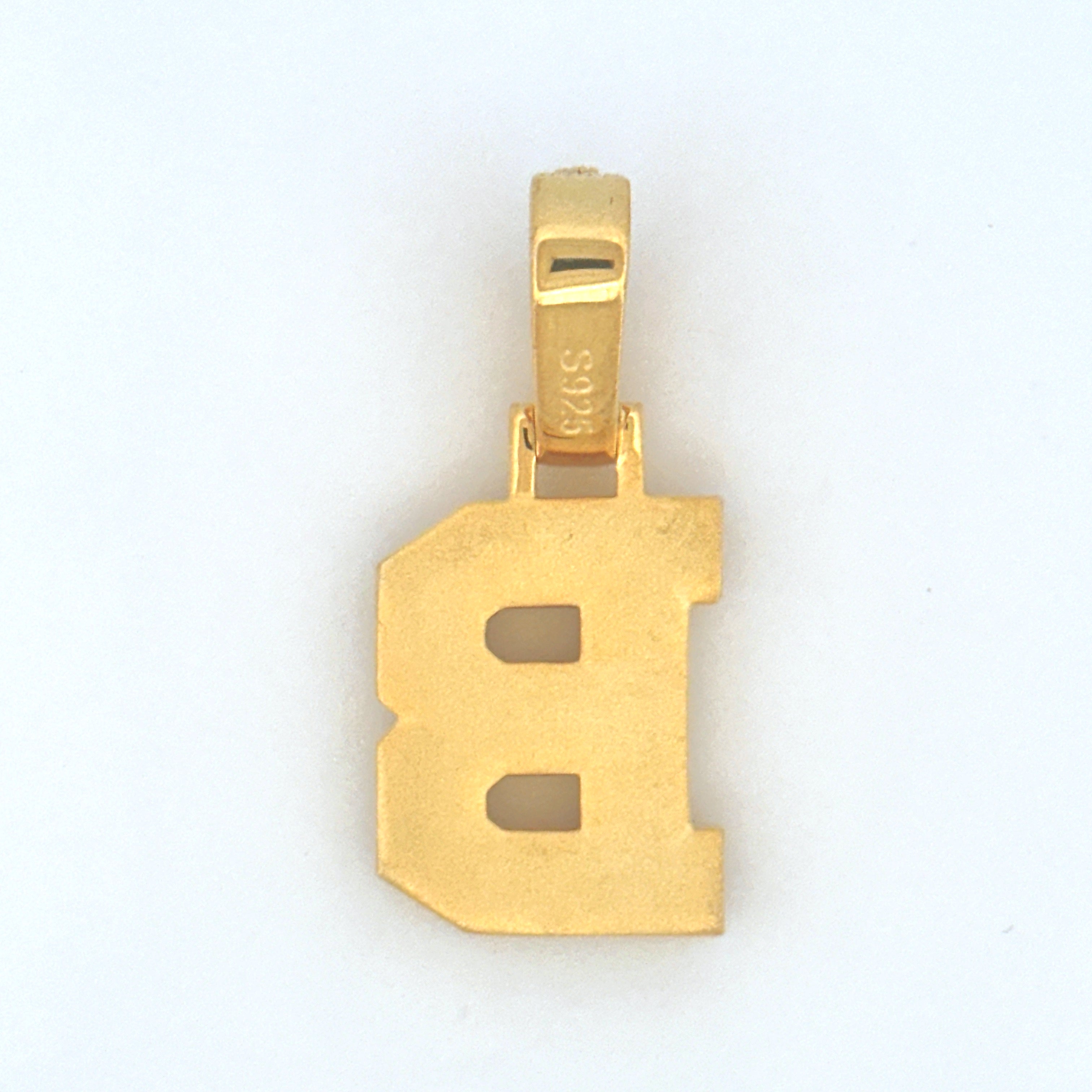 B Letter Initial Diamond Pendant for Him/Her, Moissanite Diamond VVS B Initial Charm, Free Appraisal, Gift for Men/Women