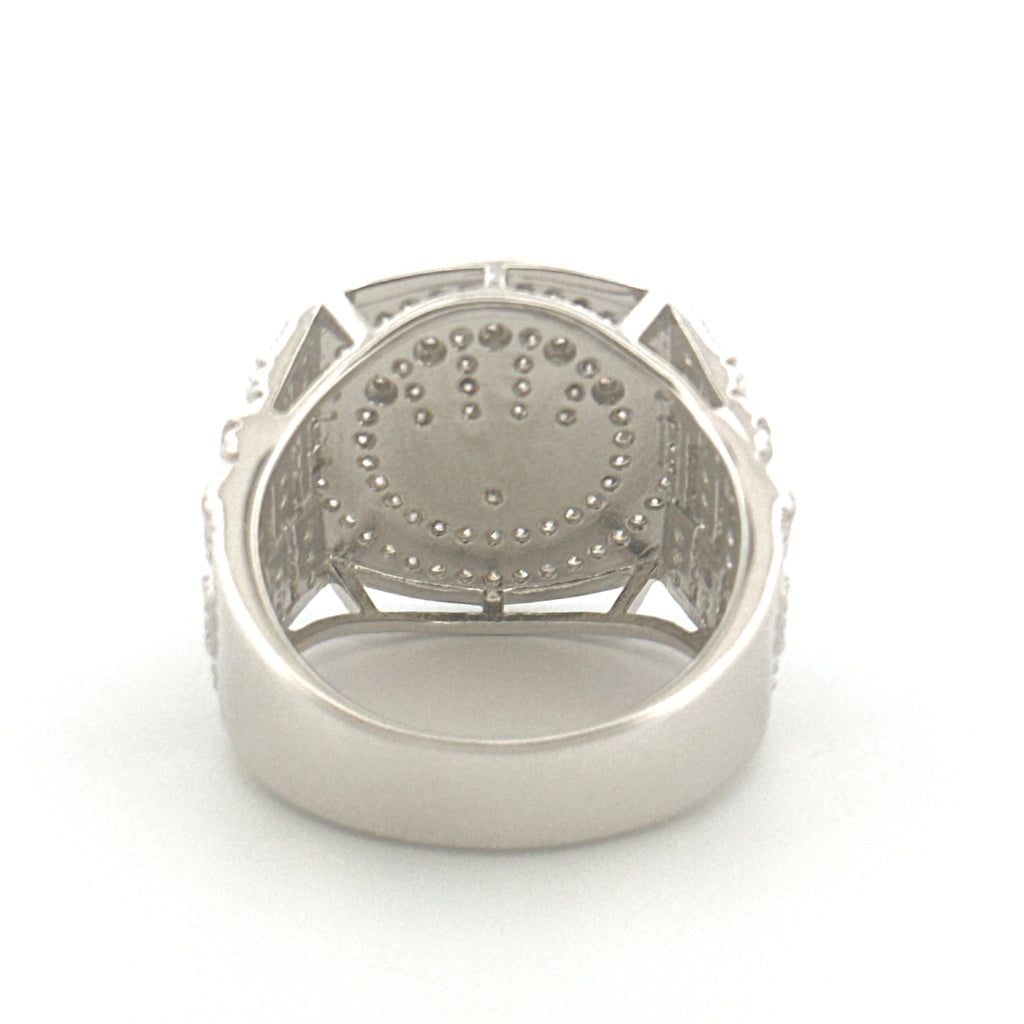 Diamond Crown Ring for Men, Luxury Statement Band for Men, VVS Moissanite Diamond Ring
