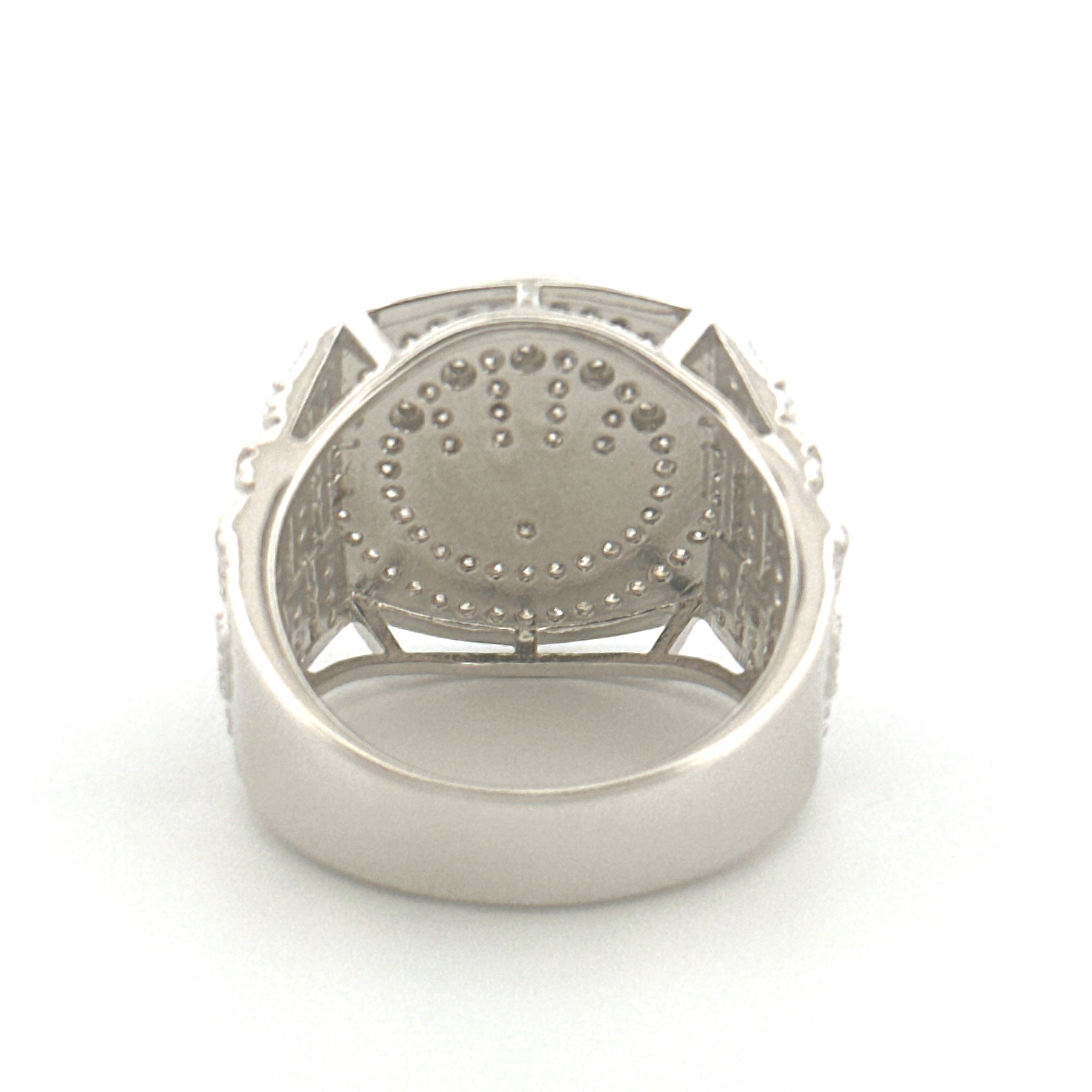 Diamond Crown Ring for Men, Luxury Statement Band for Men, VVS Moissanite Diamond Ring