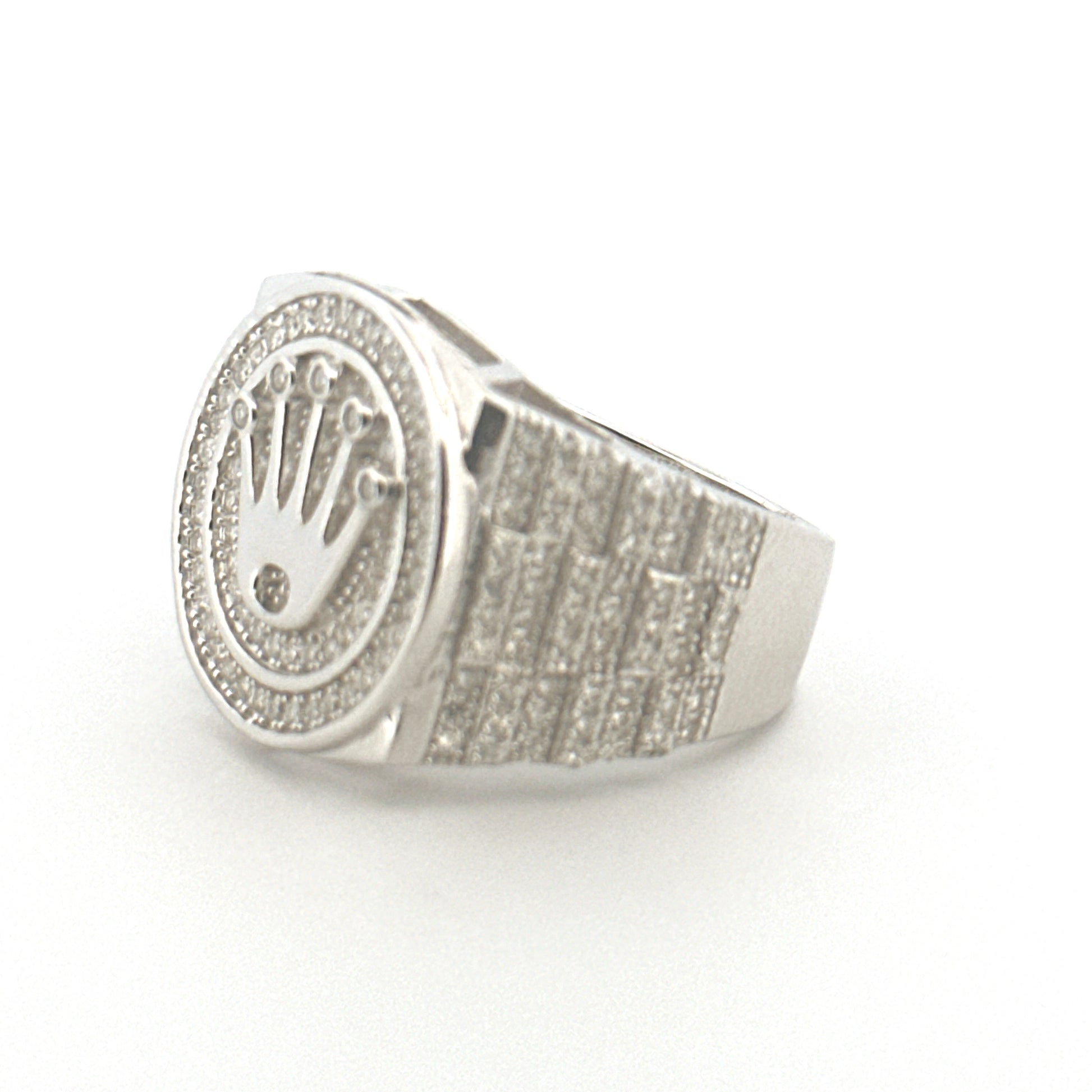 Diamond Crown Ring For Men, Luxury Statement Band For Men,  VVS Moissanite Diamond Ring