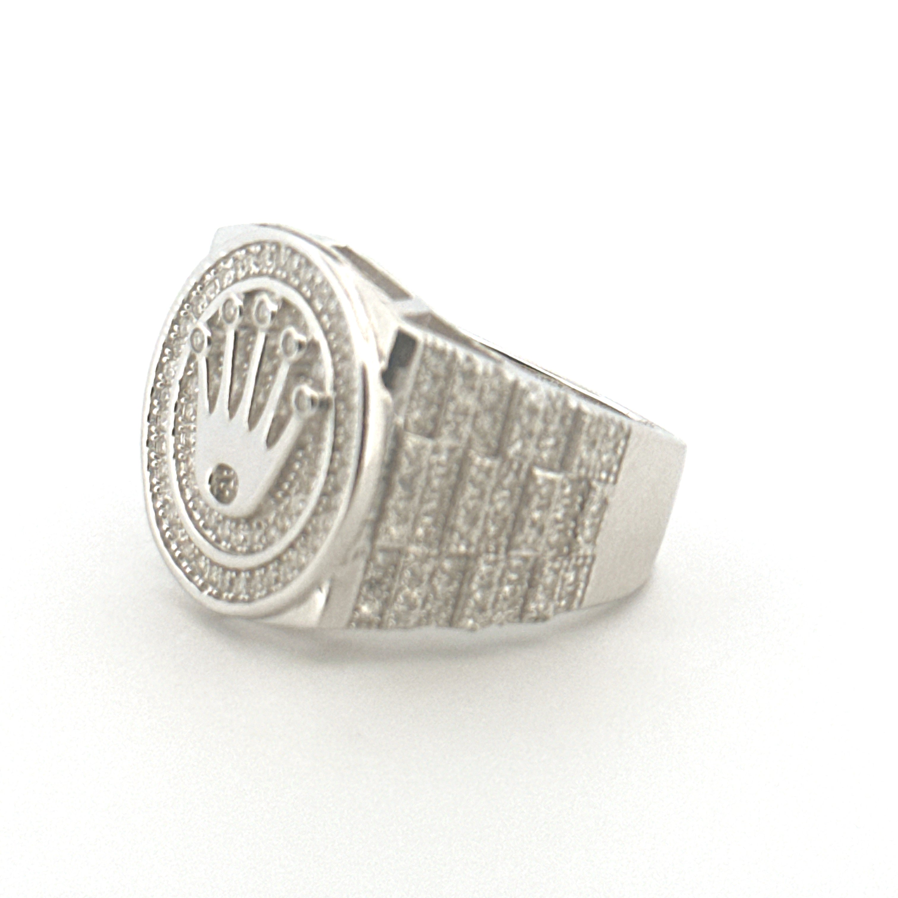 Diamond Crown Ring for Men, Luxury Statement Band for Men, VVS Moissanite Diamond Ring