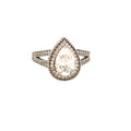 3 Carat VVS Moissanite Statement Teardrop Solitaire Ring – GRA Certified, White Gold Vermeil, Custom Made Showstopper Ring