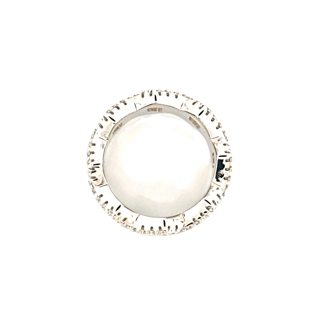 Men’s Cuban Band Ring – 2 Cttw VVS Moissanite Diamond, GRA Certified, 925 White Gold Vermeil, Custom Size Available