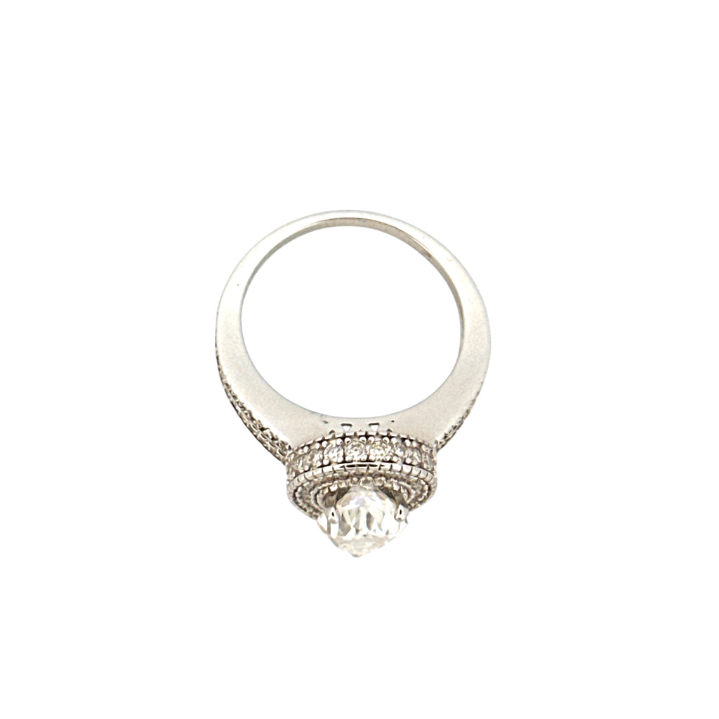 Solitaire Ring for Women – Attached Double Band GRA Certified, White Gold Vermeil - 1.5 CTTW VVS Moissanite