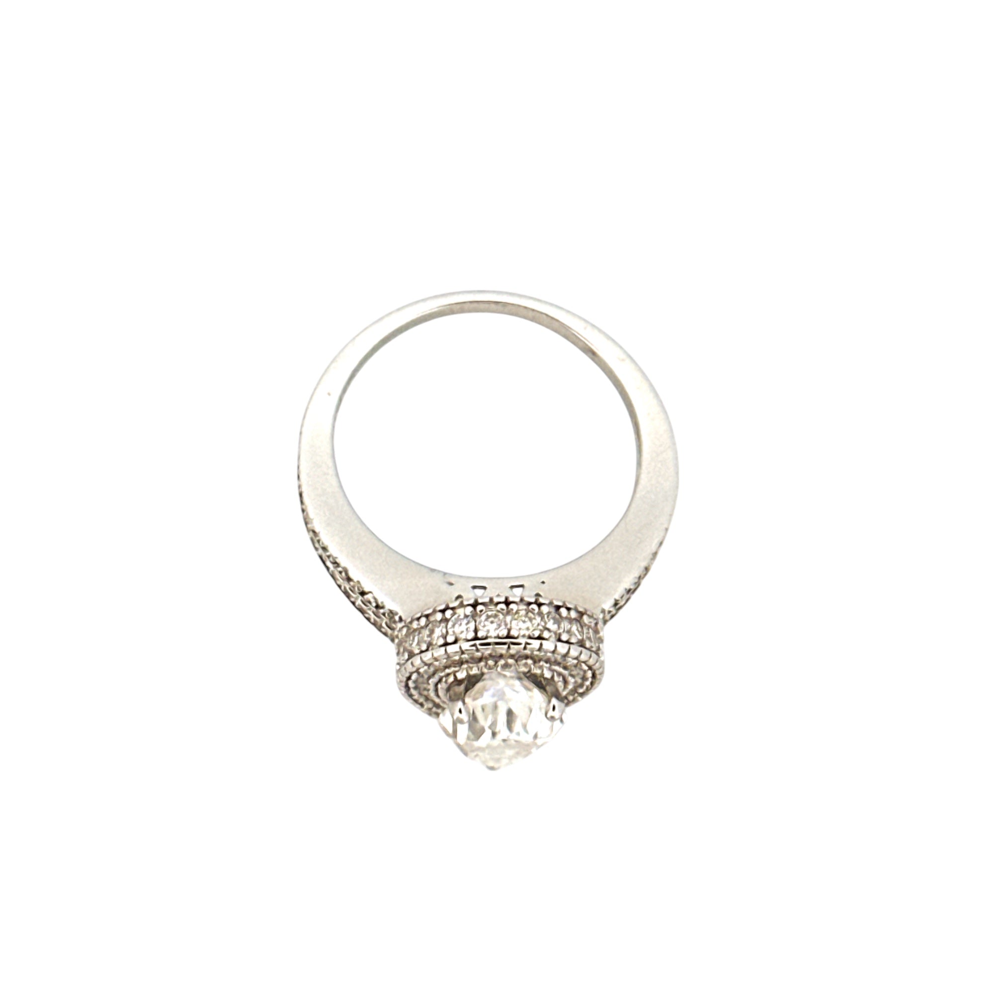 Solitaire Ring for Women – Attached Double Band GRA Certified, White Gold Vermeil - 1.5 CTTW VVS Moissanite