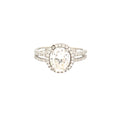 Solitaire Ring for Women – Attached Double Band GRA Certified, White Gold Vermeil - 1.5 CTTW VVS Moissanite