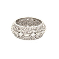3 Carat VVS Moissanite Infinity Band Ring – Rare Mesmerizing Unisex Design, GRA Certified, 14k White Gold Vermeil
